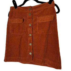 Loft Outlet‎ Orange Corduroy Skirt Size 0 100% Cotton